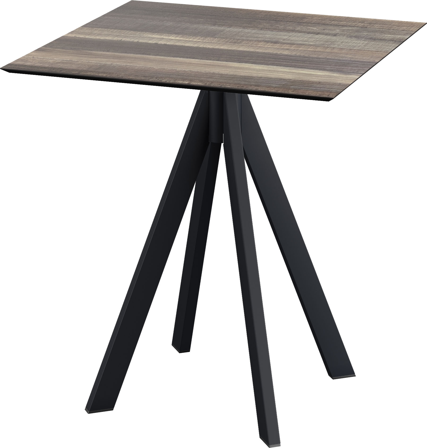 Klapptisch ESSENTIALS "Infinity", schwarz (schwarz, tropical wood, schwarz), B:70cm H:73,2cm T:70cm, Stahl/HPL Tischplatte, Tische, Klapptisch, in verschiedenen Ausführungen