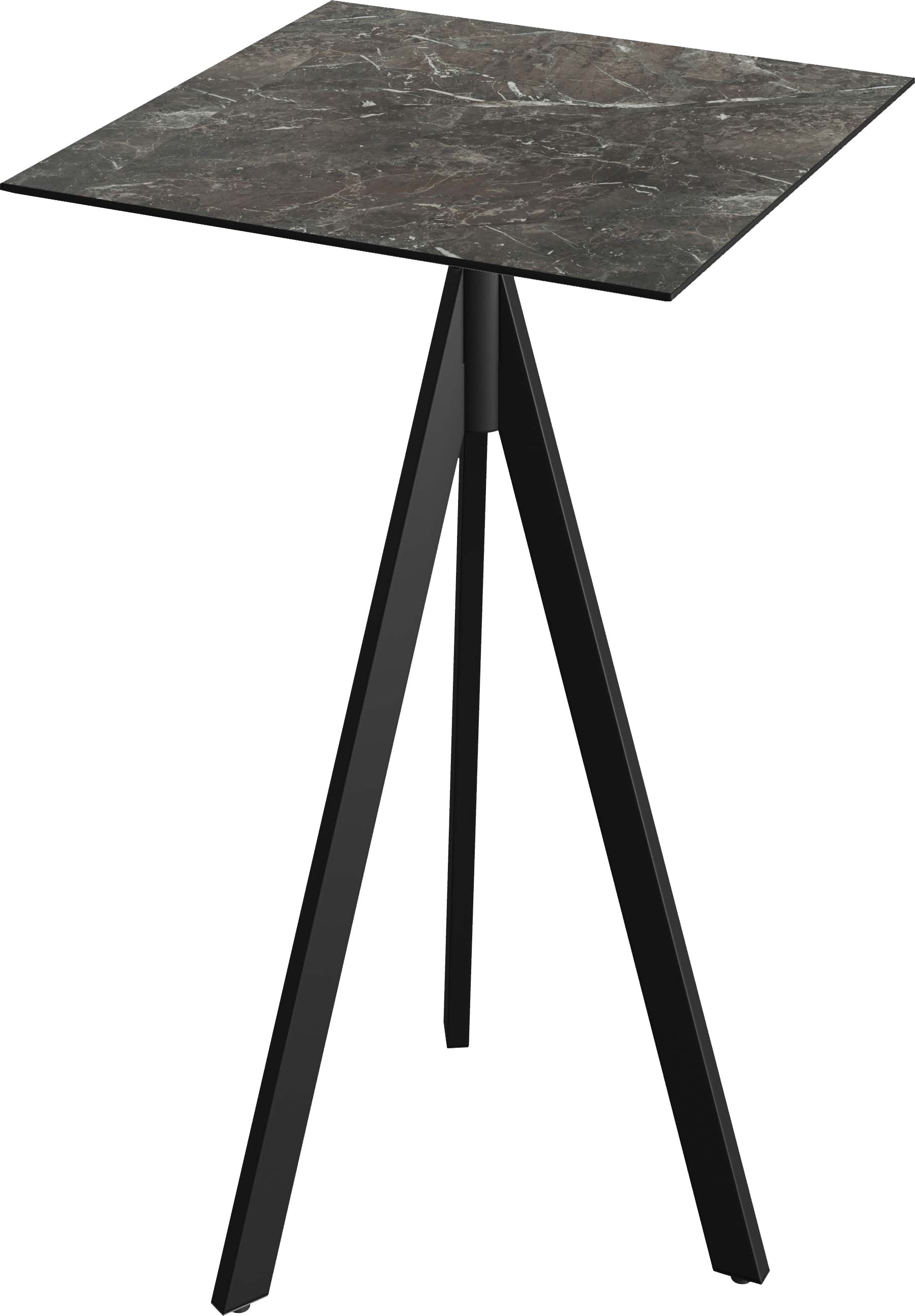 Klapptisch ESSENTIALS "Infinity", schwarz (schwarz, galaxy marble, schwarz), B:70cm H:110cm T:70cm, Pulverbeschichteter Stahl + HPL Tischplatte, Tische, in verschiedenen Ausführungen