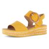 Keilsandalette GABOR, Damen, Gr. 41, gelb, Nubukleder, unifarben, modisch, Schuhe, Sommerschuh, Sandale, Keilabsatz, mit großer Zierschnalle