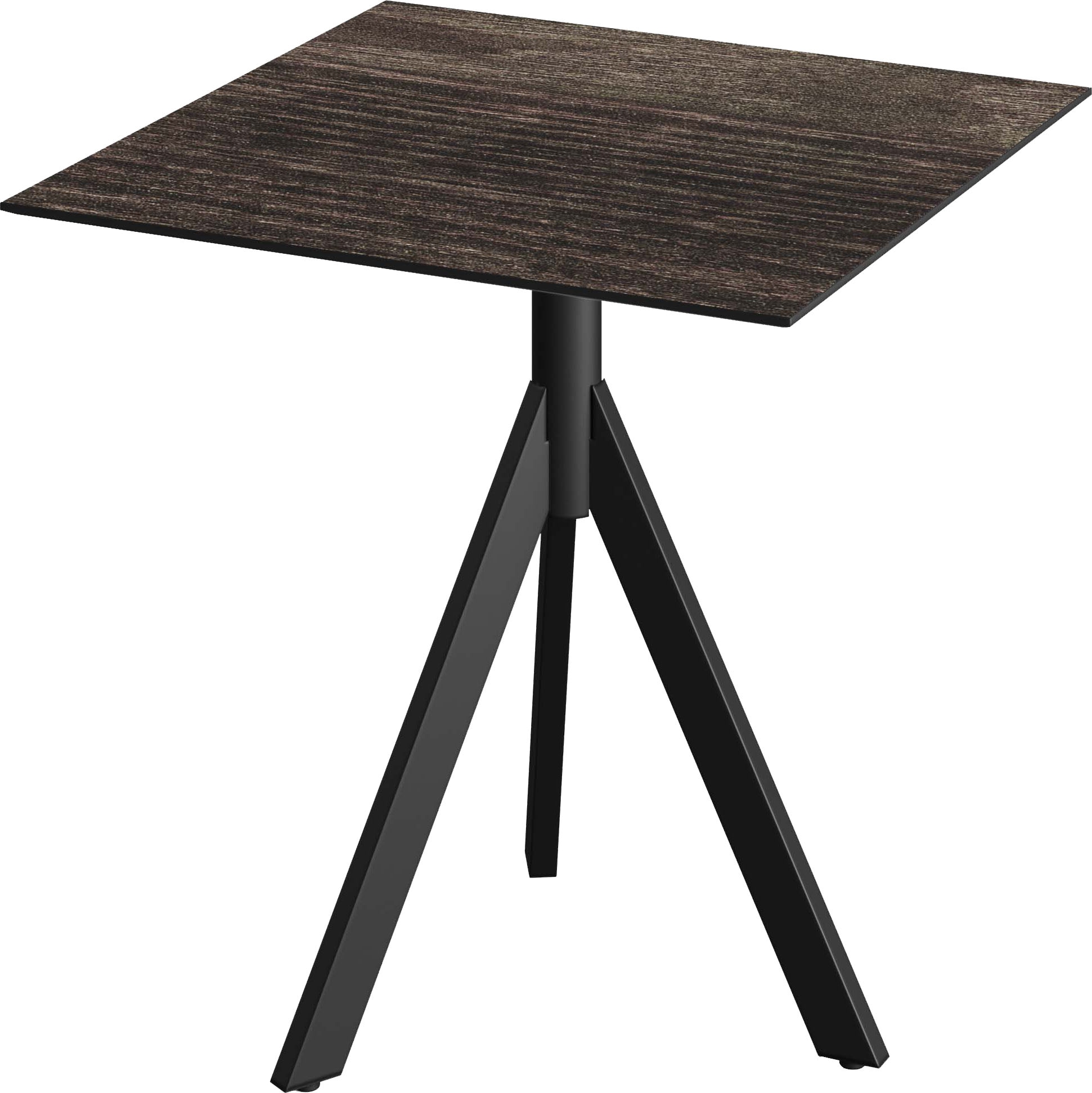 Klapptisch SOLD OUT "Infinity", schwarz (schwarz, riverwashed wood, schwarz), B:70cm H:74cm T:70cm, Pulverbeschichteter Stahl + HPL Tischplatte, Tische, in verschiedenen Ausführungen