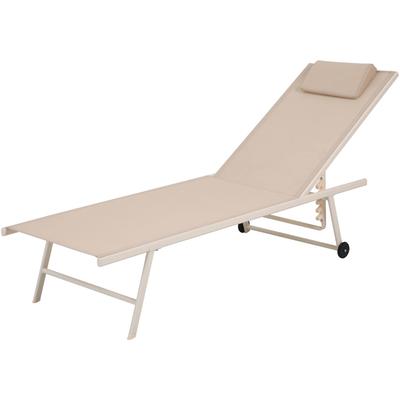 Rollliege BEST "Travis", beige, Gartenliegen, rollbar Image