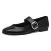 Ballerina TAMARIS, Damen, Gr. 37, schwarz, Leder, Lederimitat, klassisch, Schuhe, Blockabsatz, Businesschuh mit großer, verstellbarer Schnalle