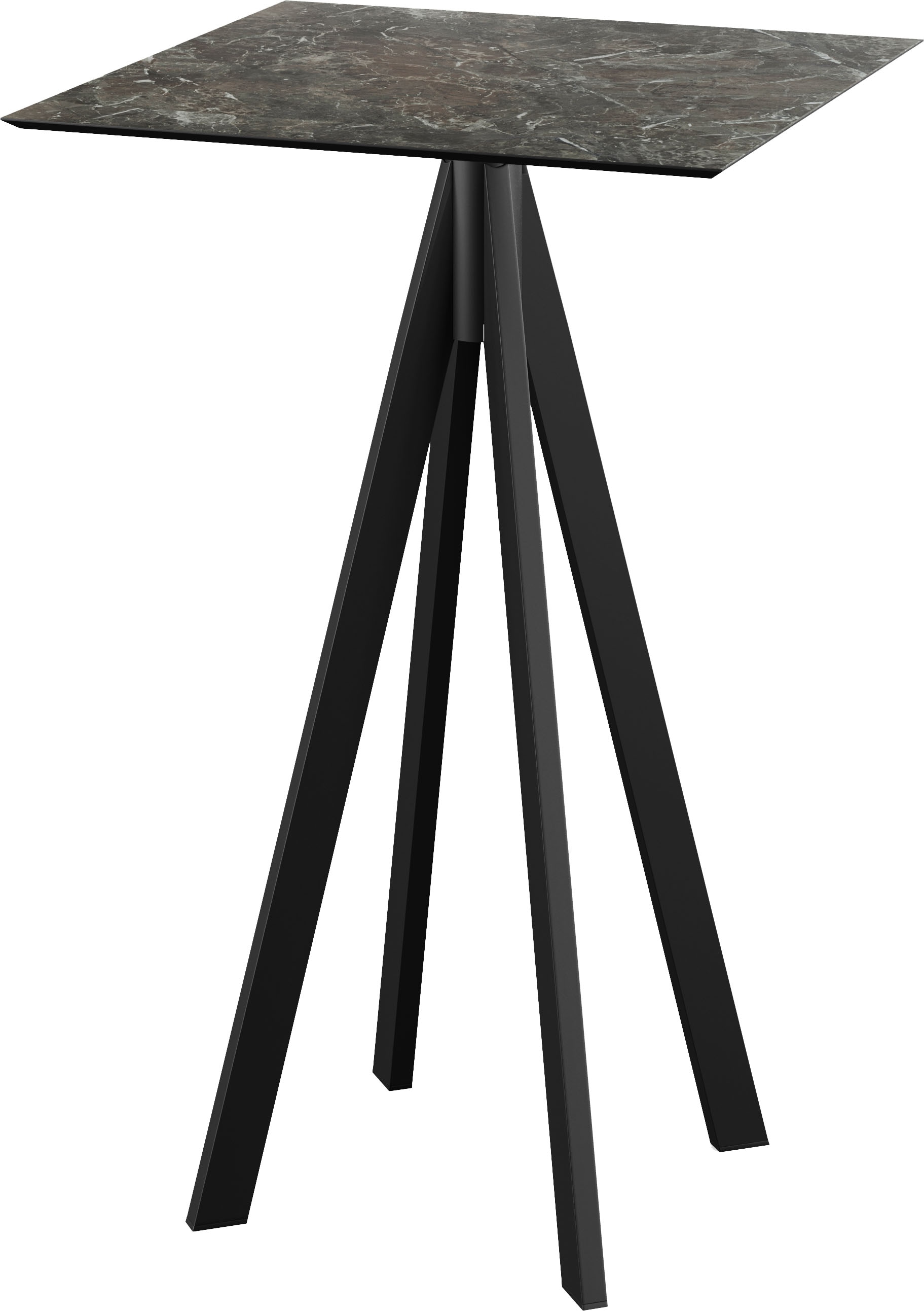 Klapptisch ESSENTIALS "Infinity", schwarz (schwarz, galaxy marble, schwarz), B:70cm H:109,2cm T:70cm, Stahl/HPL Tischplatte, Tische, in verschiedenen Ausführungen Image