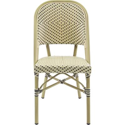 Bistrostuhl ESSENTIALS "Paris", bambus, weiß, schwarz, B:47cm H:90cm T:57cm, Aluminium, Stühle, Rattan – Bambus, weiß/schwarz Image