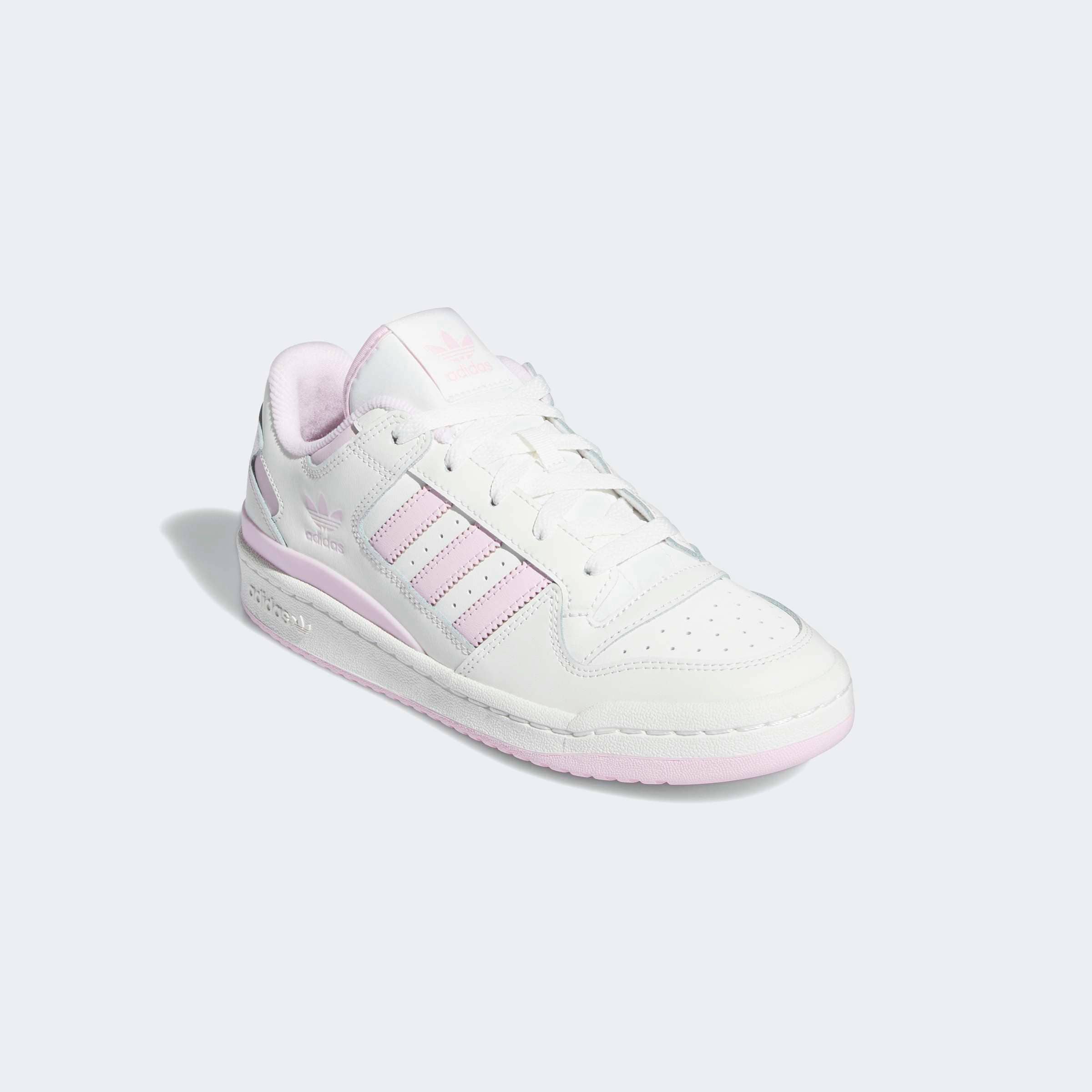 Sneaker ADIDAS ORIGINALS "FORUM LOW CL", Damen, Gr. 40,5, weiß (cloud weiß, clear pink, cloud weiß), Baumwolle, Synthetik, Schuhe Sneaker
