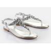 Zehentrenner BUFFALO "KIRA ICE", Damen, Gr. 37, silber (silberfarben), Lederimitat, modisch, Schuhe, Riemchensandale, Sommerschuh, Urlaubsandale, Memory Foam Innensohle