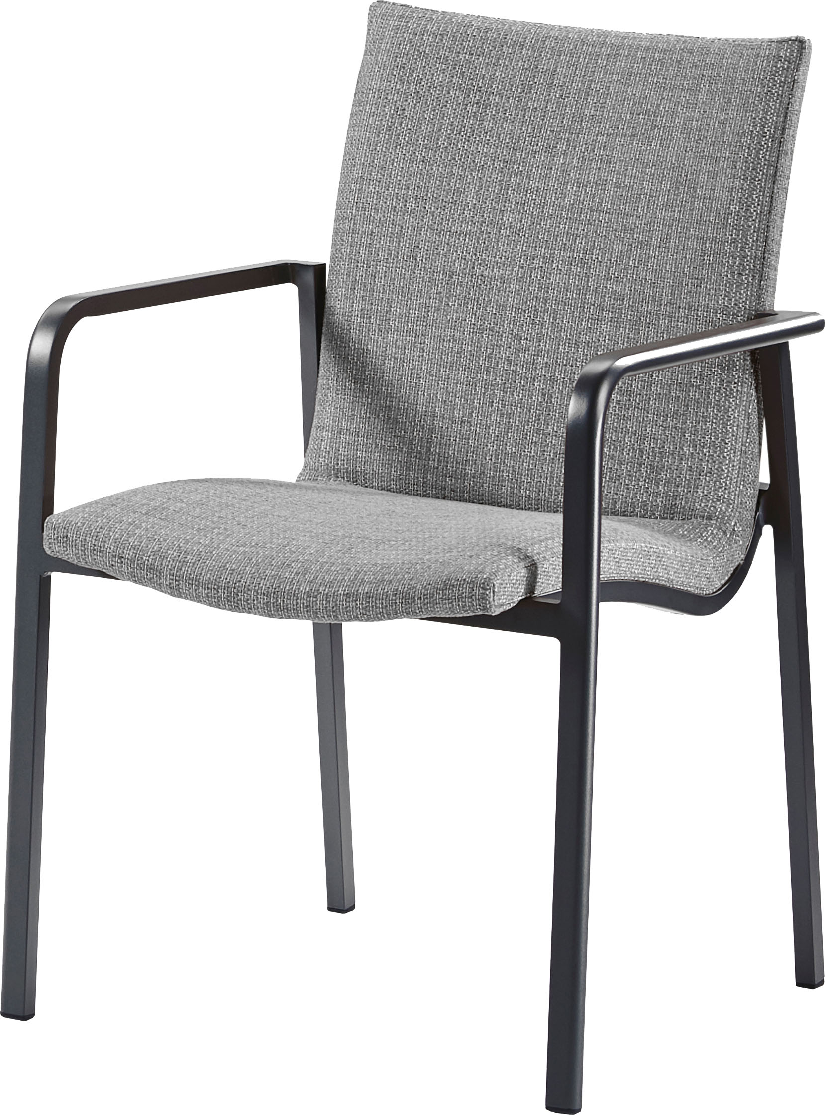 Gartenstuhl BEST "Positano", grau (anthrazit – hellgrau), B:57cm H:86cm T:63cm, Aluminium, Stühle, Dining Sessel