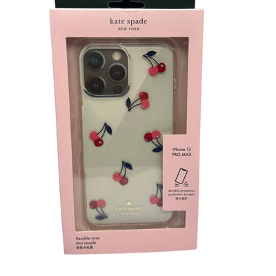 Kate Spade Cell Phones & Accessories | Kate Spade Iphone 12 Pro Max Cherry Jeweled Dancing Clear Phone Case | Color: Tan | Size: Os