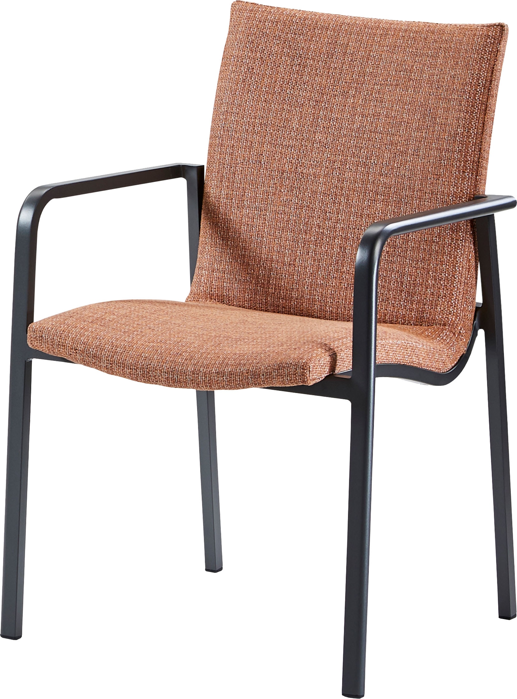 Gartenstuhl BEST "Positano", grau (anthrazit – terrakotta), B:57cm H:86cm T:63cm, Aluminium, Stühle, Dining Sessel