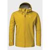 Outdoorjacke SCHÖFFEL "2.5L 3D Jacket Vistdal M", Herren, Gr. 48, 5205, gelb, Oberstoff: 100% Nylon; (Membran: Polyurethan), sportlich, regular fit, hoch geschlossener Ausschnitt, Langarm, Jacken