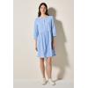 Sommerkleid CECIL, Damen, Gr. L (42), US-Größen, blau (aster blau), Web, 65% Baumwolle, 35% Modal, Nadelstreifen, casual, comfort fit kniefrei, Rundhals, 3/4-Ärmel Bündchen, Kleider, mit Rundhalsausschnitt