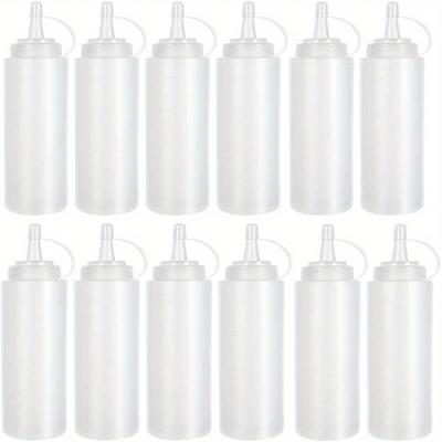 TEMU 6pcs/12pcs 8oz Plastic Squeeze Bottles Multipurpose Bottles For Ketchup, Condiments, Bbq Sauce, Dressing, Barbecue, Grilling, Crafts, Syrup And More Image