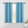 Thermal Insulated Curtains Blackout Draperies Window Treatment Solid Grommet Room Darkening Drape Panels for Bedroom (Teal Blue Set of 2 Panels 42 by 45 Inch Long)