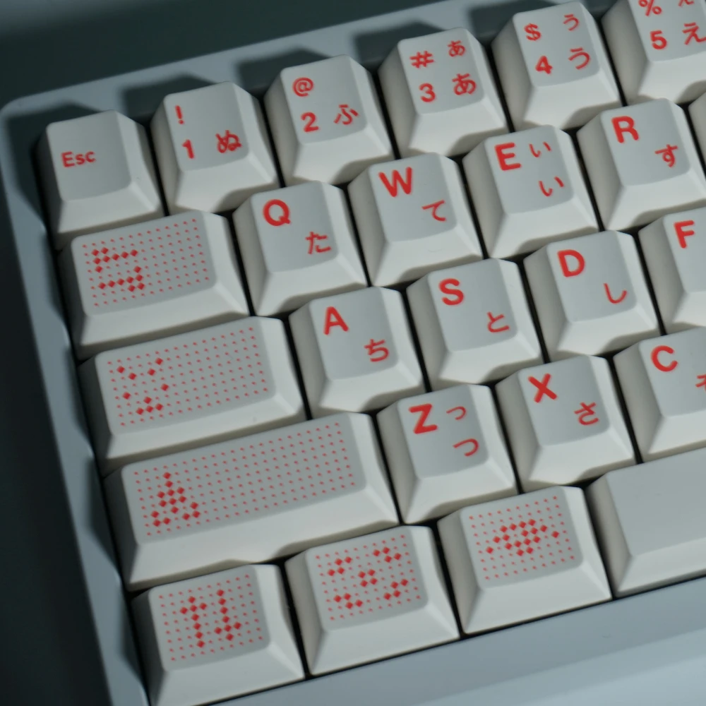 PBT AI Tastenkappen Weiße japanische Tastenkappe Dye Sub Cherry Profile Tastenkappe für MX mechanisches Tastaturzubehör Image