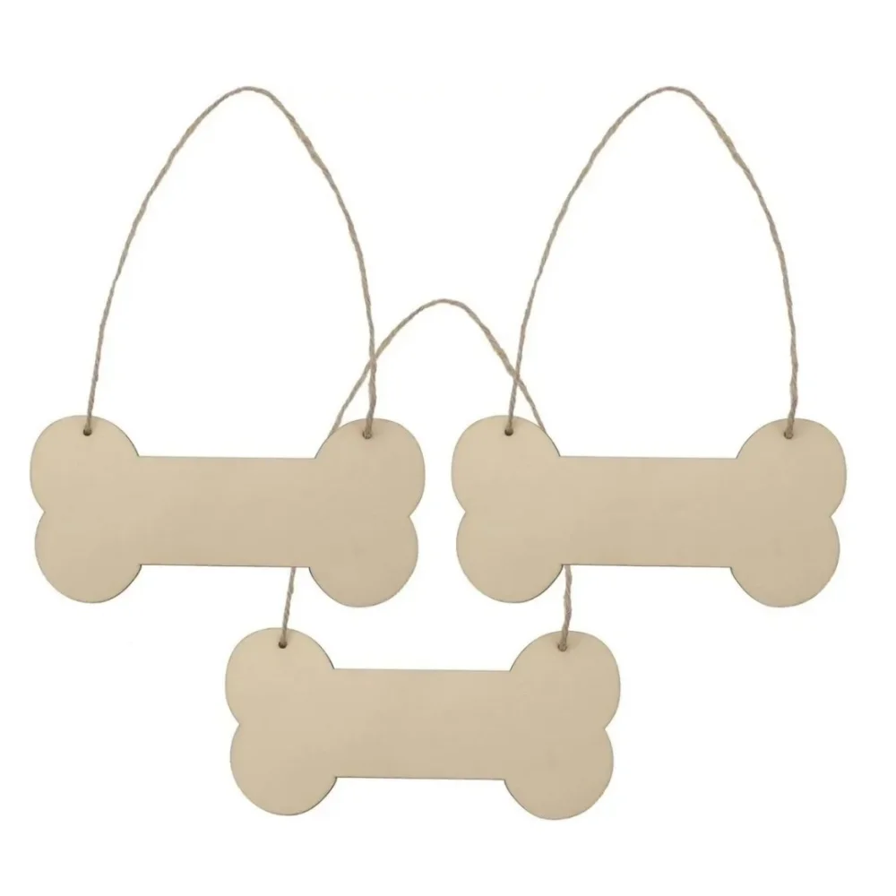 Hunde knochen Holz Rohling hängen Holz Zeichen, DIY Handwerk, Malerei Projekt Hund Knochen Holz Zeichen mit Seil Tür Wand kunst, Party Dekor Image