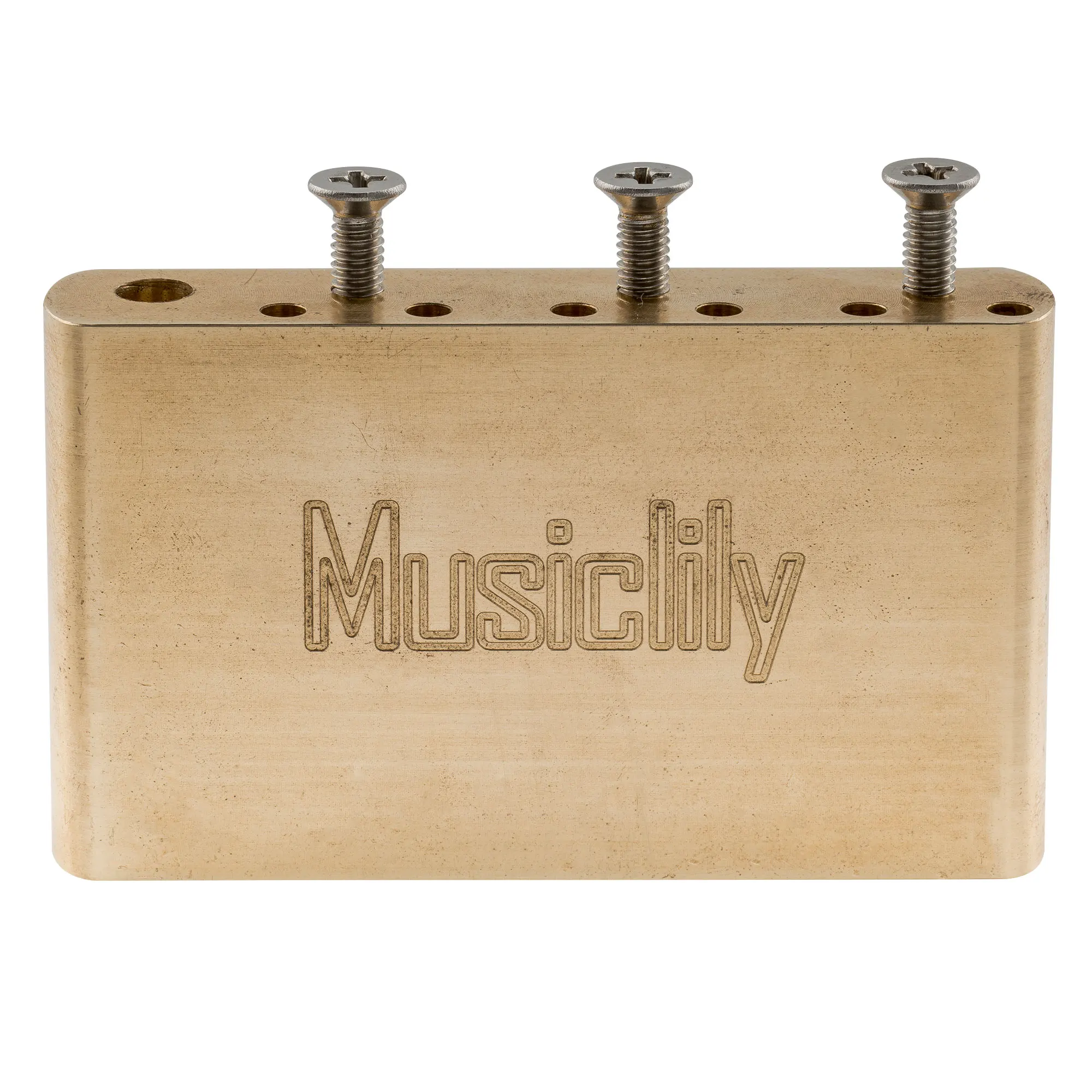 Musiclily Ultra 52,5 mm Vollmassivmessing/Stahl 42 mm Standard-MIM-Tremolo-Block für Mexico Fender ST und China Squier Classic Image