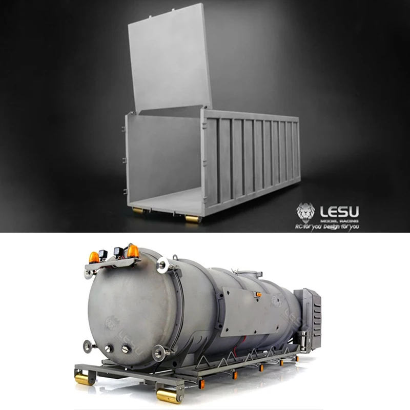 LESU Metall-Abfallbehälter, Vakuumbehälter, Ersatzteile für Spielzeug, Geschenke, 1/14 Roll-on/off, RC-Muldenkipper, DIY-Autos, Modelltraktor, TH17917-SMT2