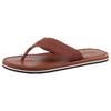 Zehentrenner TOMMY HILFIGER "HILFIGER LEATHER BEACH SANDAL", Herren, Gr. 46, braun, Baumwolle, unifarben, sportlich, Schuhe, Sommerschuh, Strandschuh mit Logo