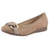 Ballerina GABOR "FLORENZ", Damen, Gr. 38, gold (sand, goldfarben), Ziegenveloursleder, klassisch, Schuhe, Keilabsatz, Bequemschuh, Slipper, Businessschuh in Weite G (=weit)