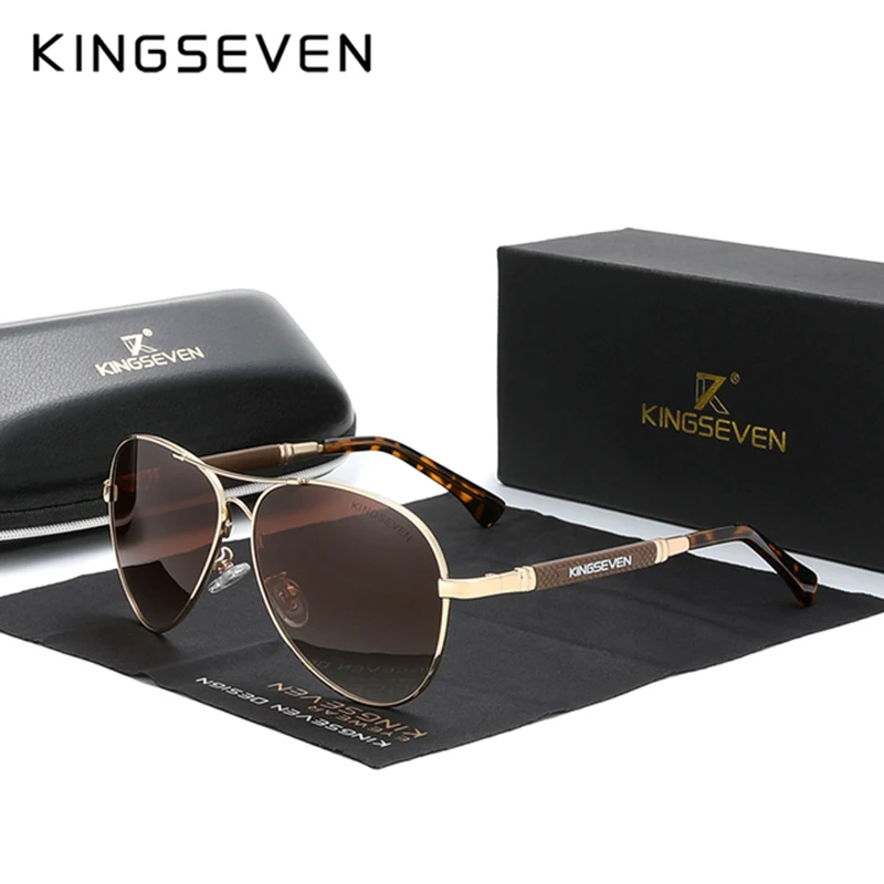 KINGSEVEN Mode Pilot Sonnenbrille Polarisierte UV400 Legierung Rahmen Gläser Frauen Männlich Fahren Luxus Anti-Glare Outdoor Brillen Image