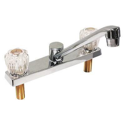 DOMINION FAUCETS 77-1205 Low Arc Kitchen Faucet, Manual, 8" Mount, 2 Hole