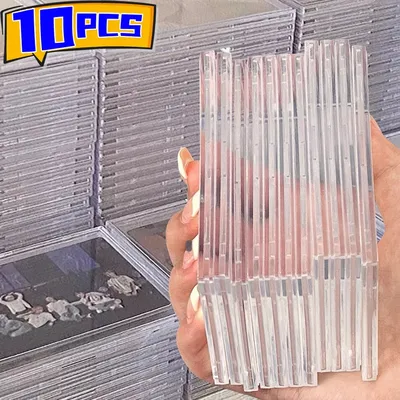 Clear Acrylic Card Holder Snap Type Gaming Sports Trading Card Display Case Kpop Idol Photo