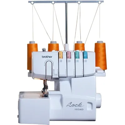Serger, 1034D, Heavy-DutyMetal Frame Overlock Machine,1,300 Stitches Per Minute, Removeable Trim