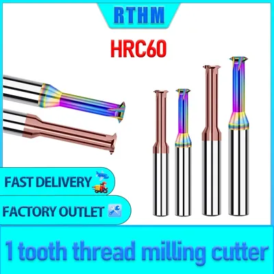 RTHM DLC M1-M16 HRC60 Tridentate Thread router bit Three Teeth Aluminum Processing Tungsten Steel
