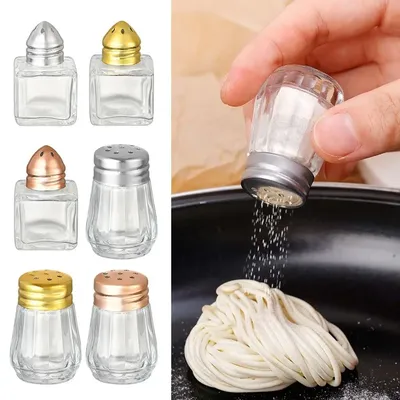 10/15ML Mini Seasoning Bottle Transparent Glass Spice Jars BBQ Pepper Spice Salt Shaker Jar Food