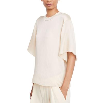 Vince Rib Trim Silk Sweater