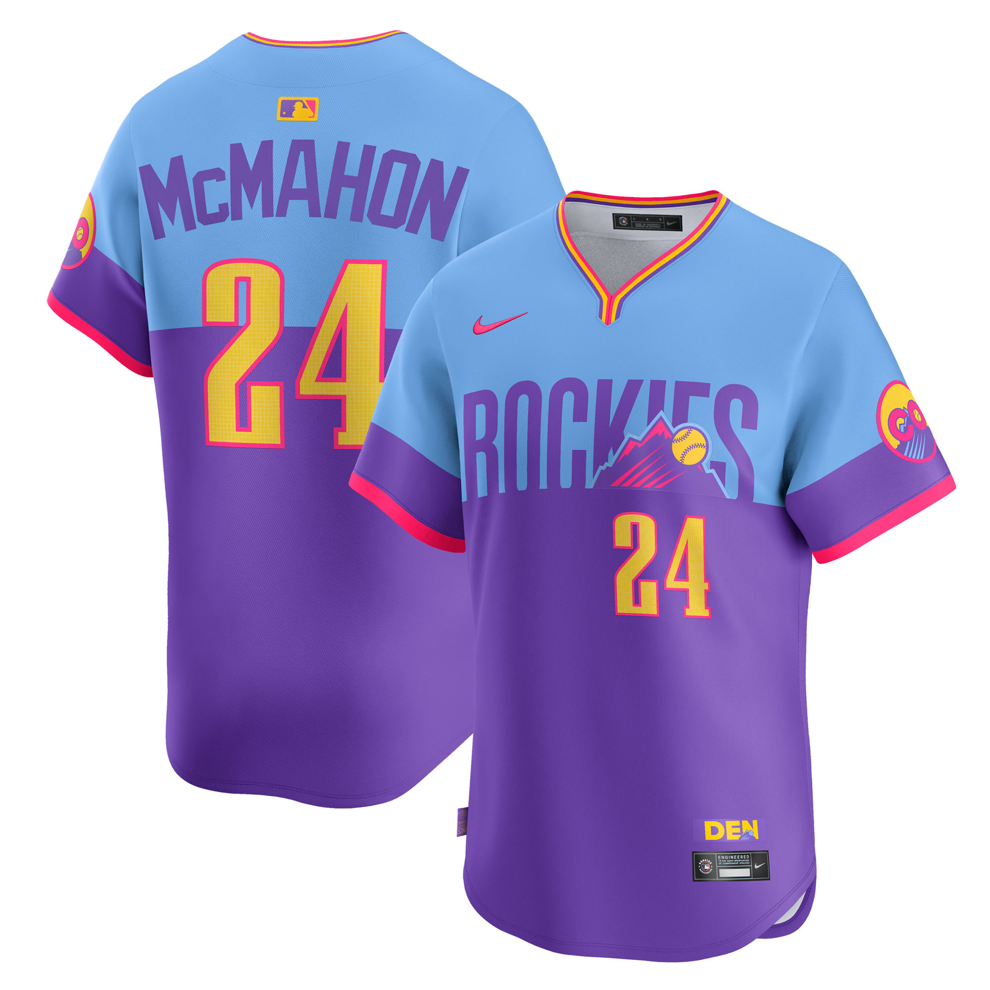 Colorado Rockies Nike MLB City Connect Limited Trikot – Lila – Ryan McMahon – Herren Image