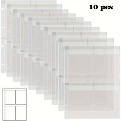 TEMU A4 Die Cut Storage Binder With Multiple Envelope Pockets - Boho Style Pp Clear Organizer For Scrapbooking, Stamps, And Template Album - Pvc Waterproof Bag For Craft Storage
