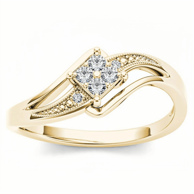 TEMU Elegant Promise Ring With Sparkling Cubic Zirconia - Luxurious Copper Band, Engagement, Wedding, Anniversary & Image
