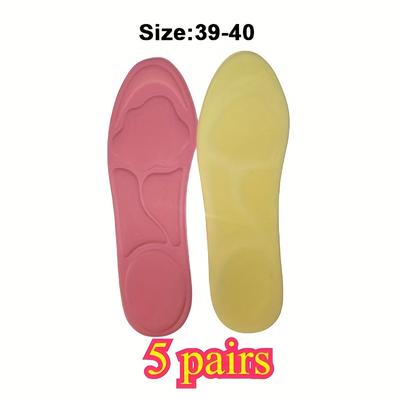 TEMU 5 Pairs Cherry Pink 6d Cloud Women's Insoles - Soft Memory Foam, Comfortable & Stylish, Ideal For Casual Attire, Everyday Insoles| Insoles|padded Insole Image