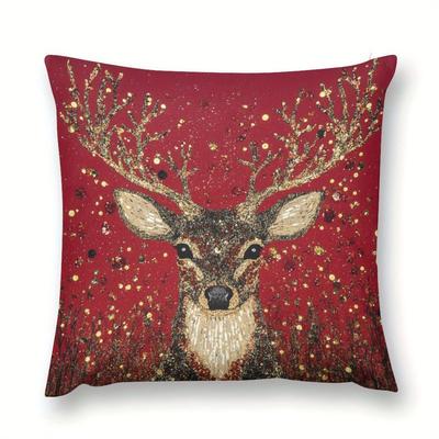 TEMU 1pc Christmas , 100% , And , , Washable, Cushion For , / Decor Image