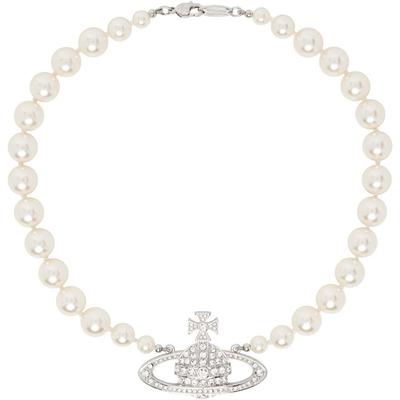 One Row Faux-Pearl Bas Relief Choker - Metallic - Vivienne Westwood Necklaces