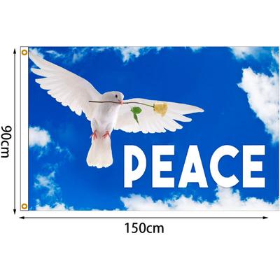 Friedensflagge, Gartenflagge, Friedenstaube, große Flaggen, 90 x 150 cm, Friedenstaubenflagge, Image