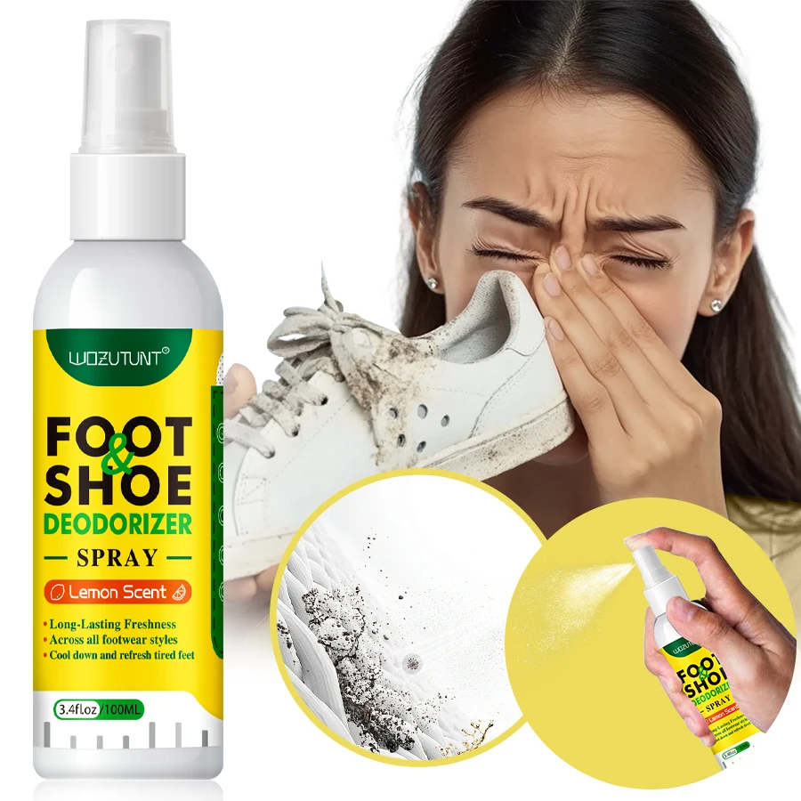 100 ml Fußschuhe Deodorant Spray Zitrone Parfüm Füße Schock Geruch Nemesis Deodorant Entfernung Antibakterielle Erfrischung Stink Lufterfrischer Image