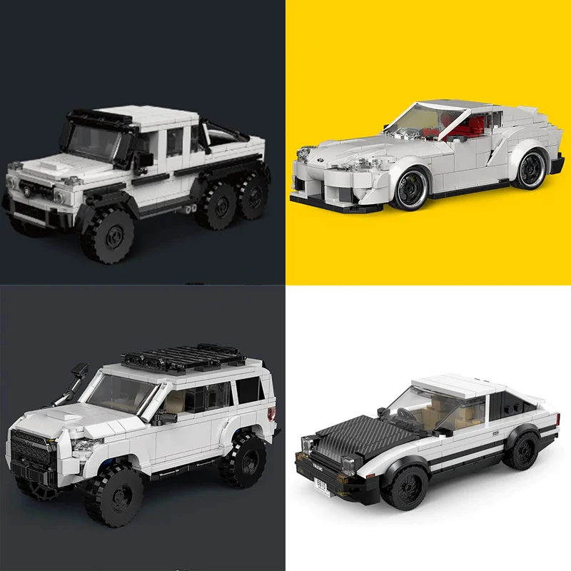 Klemmbausteine Moc ae86 supra 4 Läufer g63 Bausteine Rennsport wagen Modell Desktop-Dekoration Ziegel Puzzle Spielzeug für Kinder Kinder Geschenk Image