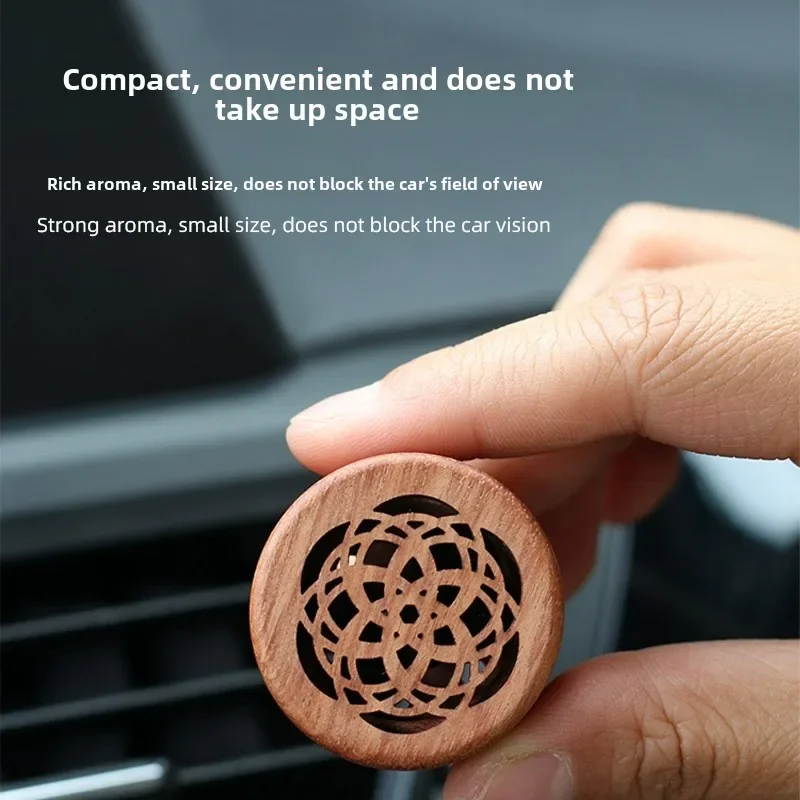 Luftauslassdiffusor für Autos. High-End-Duftdiffusor aus Palisander mit anhaltendem Duft. Aromatherapie aus vulkanischem Stein Image