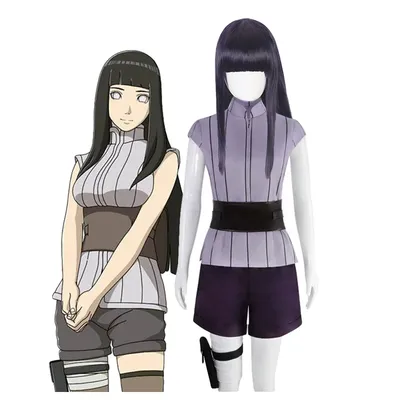 Hyuga Hinata Cosplay Kostüm Perücke Frauen Outfits Halloween Karneval Party Anzug Hyuuga Ninja Lila Image