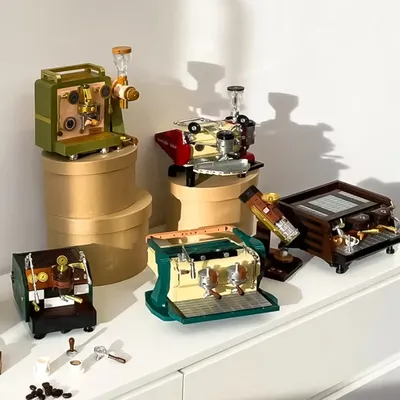 Kinder Puzzle kleine Partikel montiert Spielzeug Retro Kaffeemaschine Baustein Mühle 3D Stereo Image