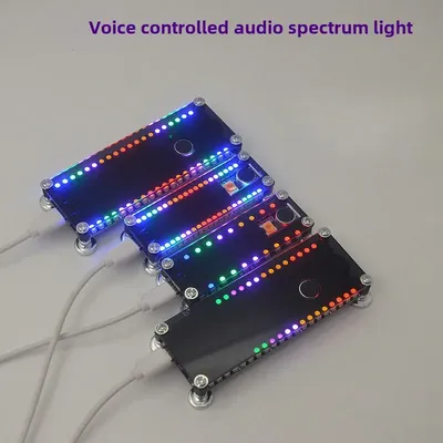 DIY USB Voice Controlled Sensor Audio Spectrum Lamp Motherboard LED Car Level Audio Indicator Light Image