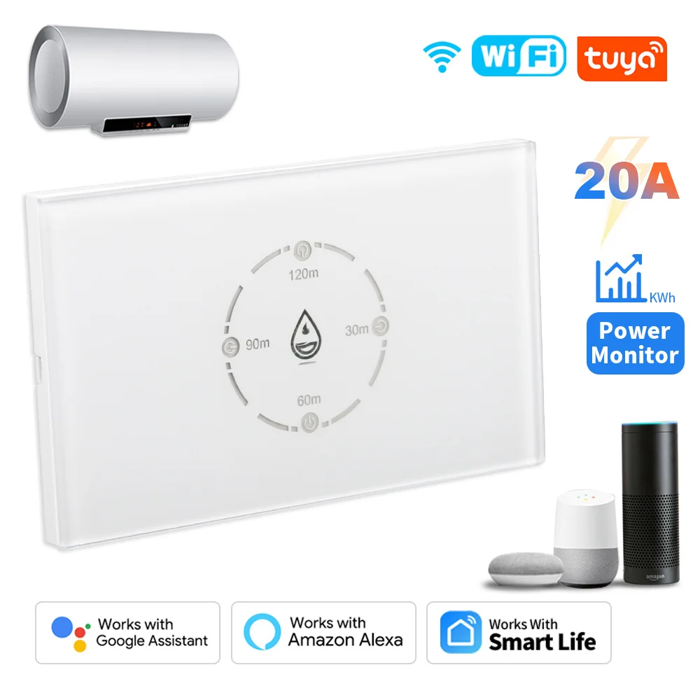 Tuya Smart Wifi Warmwasser bereiter Kessel Schalter 20a 4400w uns Standard Smart Life Remote Voice Timer Steuerung für Alexa Google Home Image