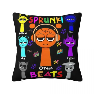 Incredibox Sprunki Kissenbezug, bedruckter Polyester-Kissenbezug, Geschenk, Image