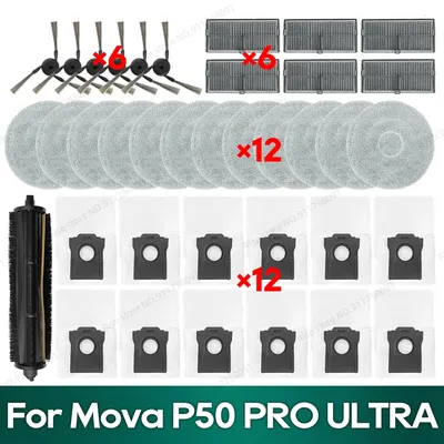 Kompatibel für Mova P50 Pro Ultra, Mova P10 Pro Ultra, MOVA P10 Ultra Zubehör, Tricut-Bürste, Image