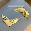 Spitze Zehen gelb sexy Keile Sandalen Frauen schicke Knöchel riemen Flügel offene Zehen High Heels Schuhe Damen Party elegante schicke Sandalen