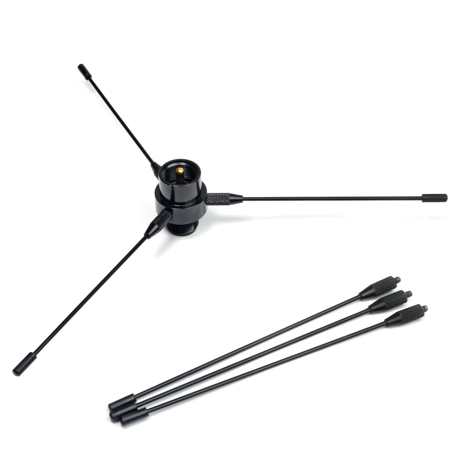 UHF VHF Dual Band 136–174 MHz 400–470 MHz Mobile Base Radio Vertikalantenne, 2 m/70 cm PL259 auf SO239 Antennen-Bodenflugzeug-Kit Image