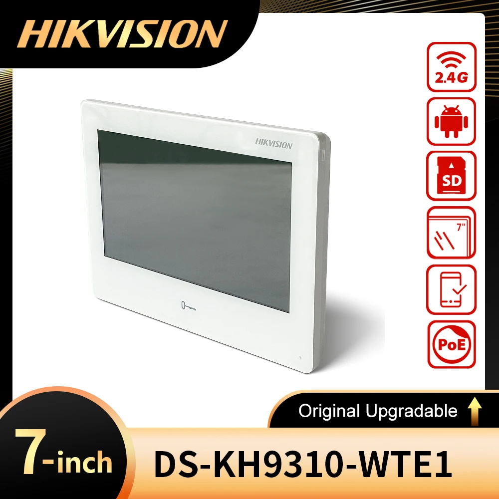 Hikvision DS-KH9310-WTE1(B) Video-Gegensprechanlage, Netzwerk-Innenstation, integriertes Android-System, 7 Zoll bunter Touchscreen Image