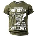 Per uomo Divertente Per la pesca Maglietta Manica Corta maglietta Stampa 3D Girocollo Camicia Moda Quotidiano Casual Streetwear Casuale Quotidiano Nero Blu Verde Estate Primavera Abbigliamento S M L